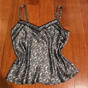 Ann Taylor Black Lace 100% silk slip cami top